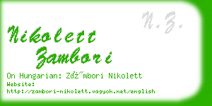 nikolett zambori business card